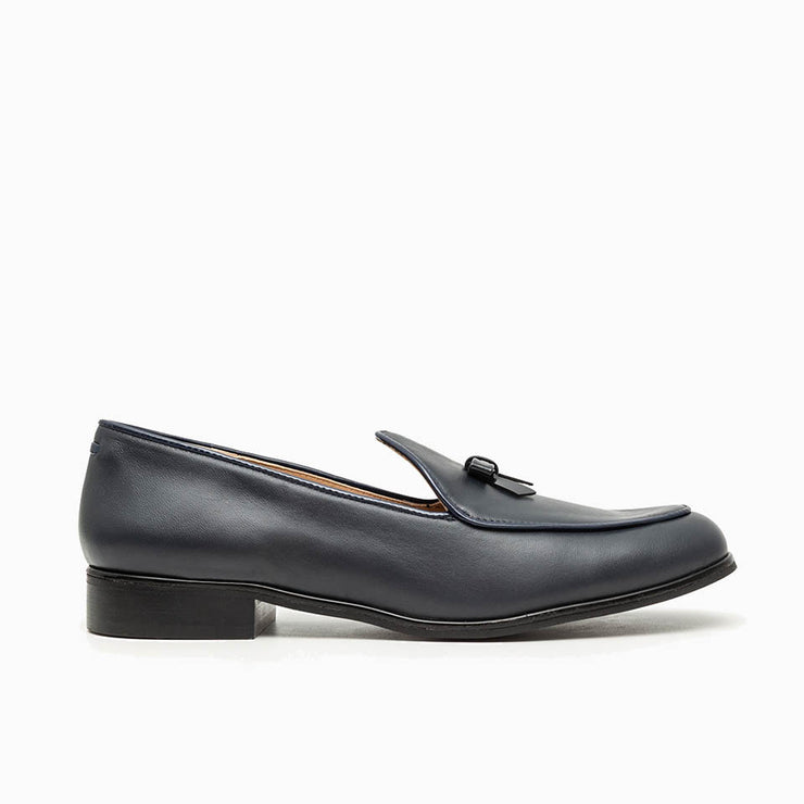 Jon Josef Belgian Loafer in Navy Leather