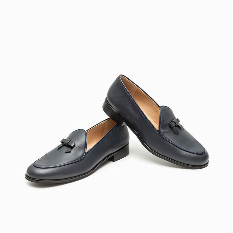 Jon Josef Belgian Loafer in Navy Leather