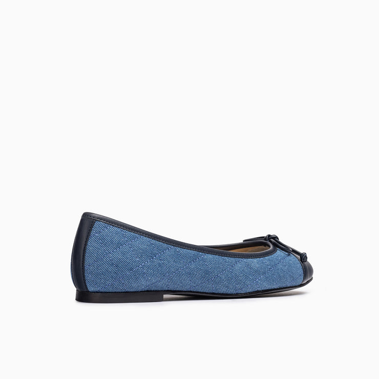 Jon Josef Belle Quilted Ballet Flat in Denim Combo