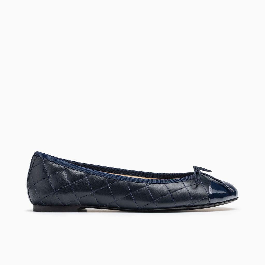 41.5 NAVY MORTIMER FLAT CALF PATINE