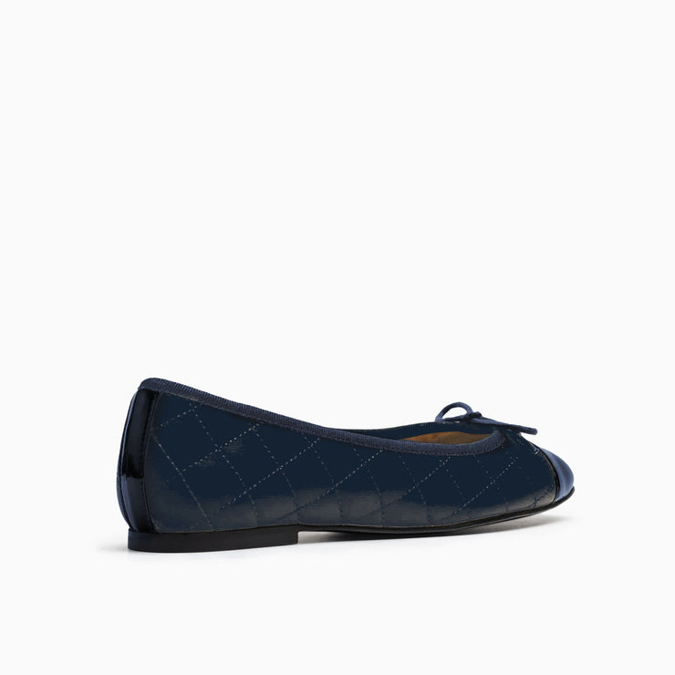 Jon Josef Belle Quilted Ballet Flat in Navy Combo