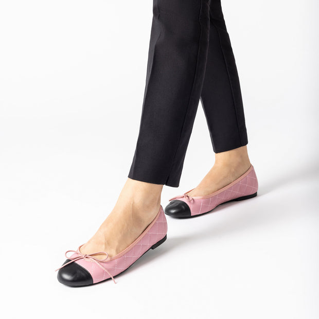 Jon Josef Belle Quilted Ballerina in Pink Black Combo