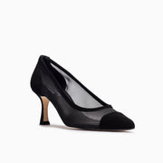 Jon Josef Charlotte Mesh Mid Heel in Black Suede Combo