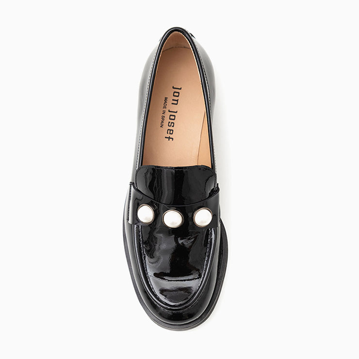 Jon Josef Marbella Pearls Loafer in Black Patent