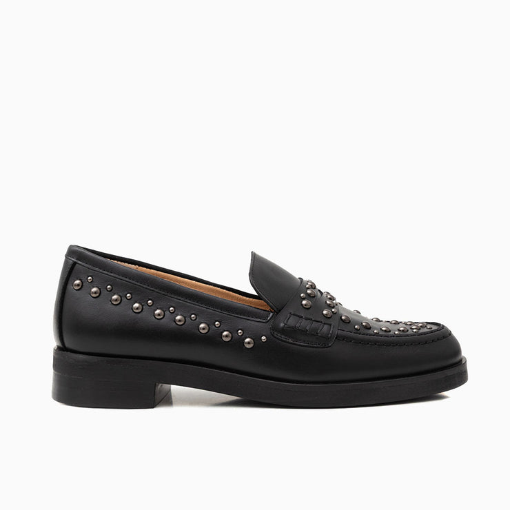 Jon Josef Marbella Studs Loafer in Black Calf Leather