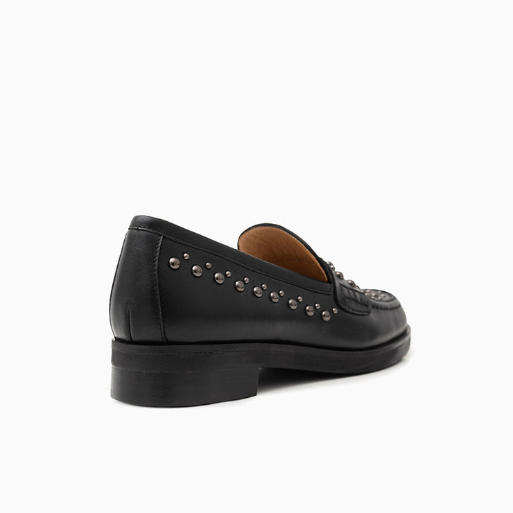 Jon Josef Marbella Studs Loafer in Black Calf Leather