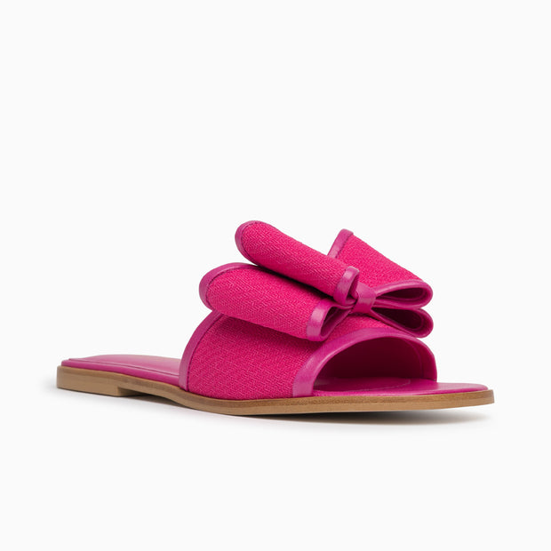 Jon Josef Milano Bow Flat Sandal in Fucshia Combo