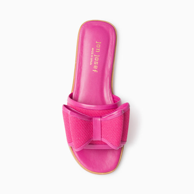 Jon Josef Milano Bow Flat Sandal in Fucshia Combo