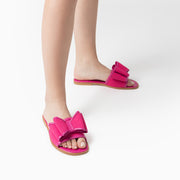 Jon Josef Milano Bow Flat Sandal in Fucshia Combo