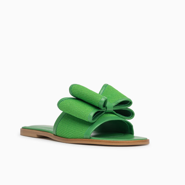 Jon Josef Milano Bow Flat Sandal in Green Combo