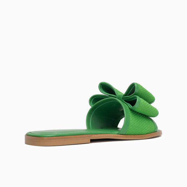 Jon Josef Milano Bow Flat Sandal in Green Combo