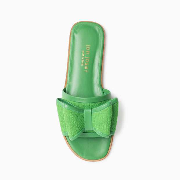 Jon Josef Milano Bow Flat Sandal in Green Combo