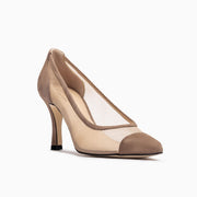 Jon Josef Phoenix Mesh High Heel in Beige Suede Combo