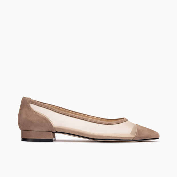 Jon Josef Ray Mesh Flat in Beige Suede Combo