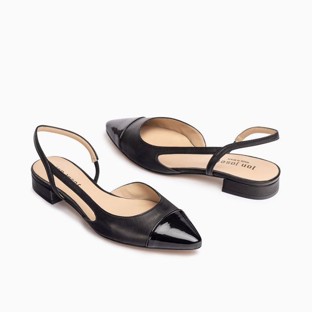 Jon Josef Rio Slingback Flat in Black Combo