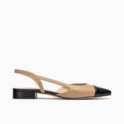 Jon Josef Rio Slingback Flat in Black Tan Combo