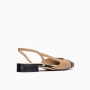 Jon Josef Rio Slingback Flat in Black Tan Combo