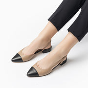 Jon Josef Rio Slingback Flat in Black Tan Combo