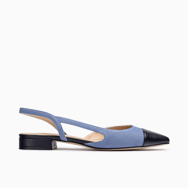 Jon Josef Rio Slingback Flat in Denim Combo