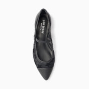 Jon Josef Rita Mesh Flat in Black Leather Combo