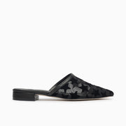 Jon Josef Rosalia Mule Mesh Flat in Black Leather Combo