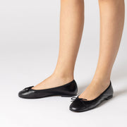 Jon Josef Barcelona Ballerina Flat in Black Leather