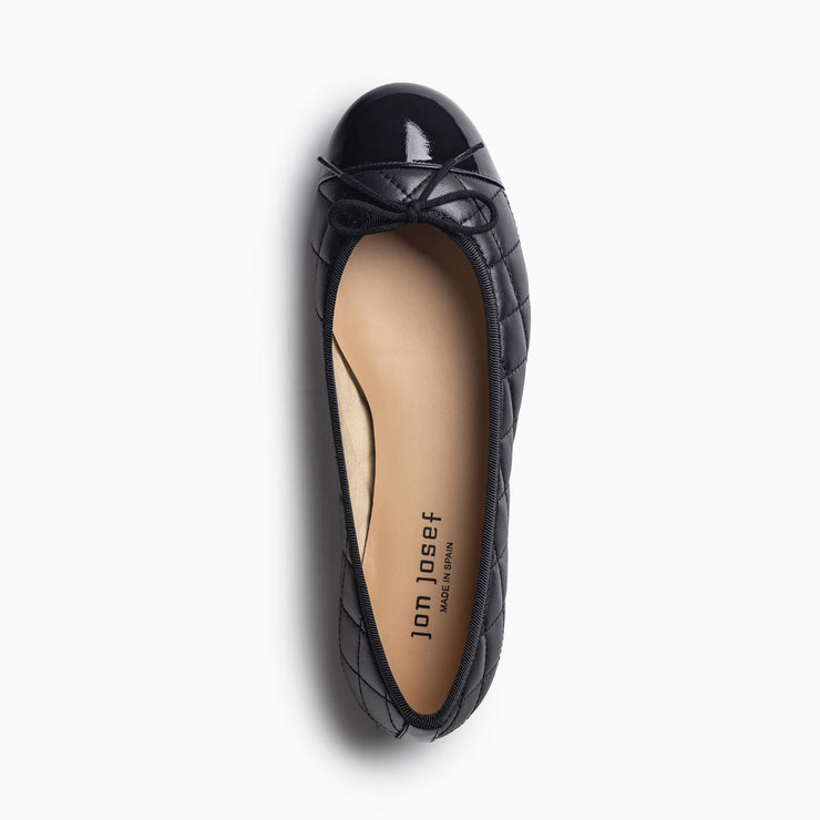 Jon Josef Belle Quilted Ballet Flat in Black Combo