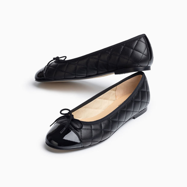 Jon Josef Belle Quilted Ballet Flat in Black Combo