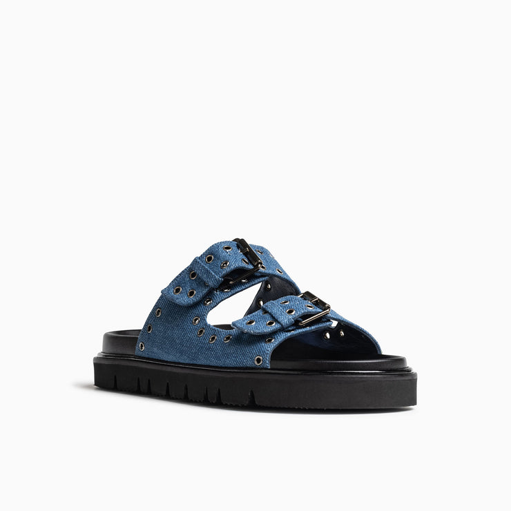 Jon Josef Bold Footbed Sandal in Denim