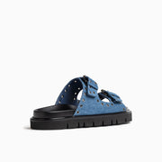 Jon Josef Bold Footbed Sandal in Denim