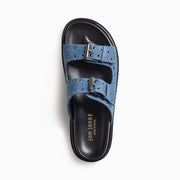 Jon Josef Bold Footbed Sandal in Denim