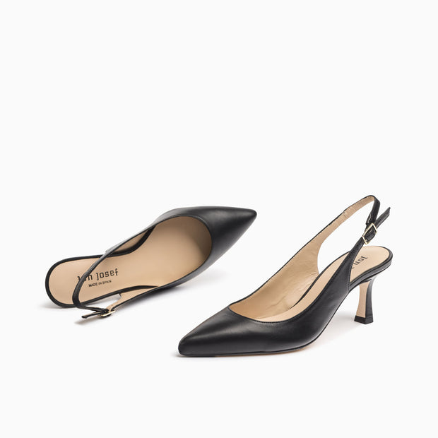 Jon Josef Carlie22 Slingback Pump in Black Leather