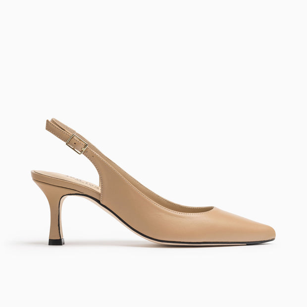 Jon Josef Carlie22 Slingback Pump in Dark Beige Leather