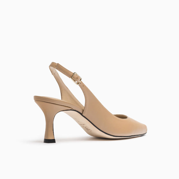 Jon Josef Carlie22 Slingback Pump in Dark Beige Leather