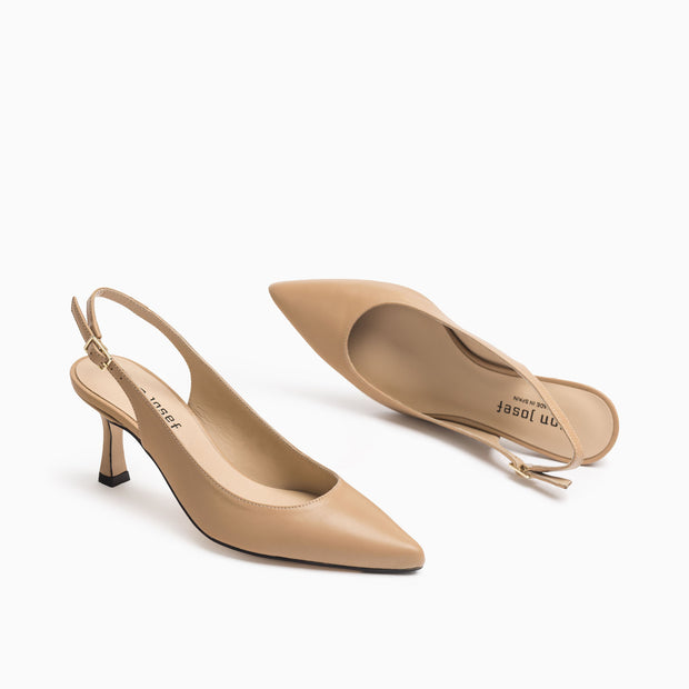 Jon Josef Carlie22 Slingback Pump in Dark Beige Leather