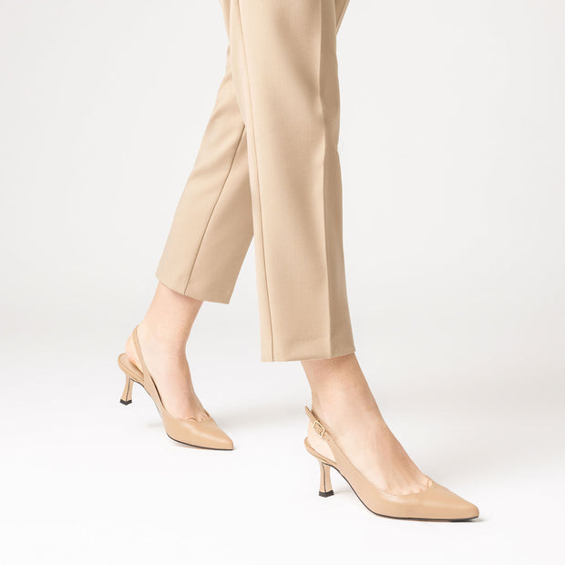 Jon Josef Carlie22 Slingback Pump in Dark Beige Leather