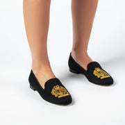Jon Josef Gatsby Emblem Flat in Black Linen