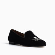 Jon Josef Gatsby Skull Flat in Black Velvet