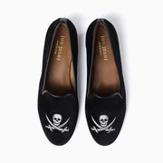 Jon Josef Gatsby Skull Flat in Black Velvet