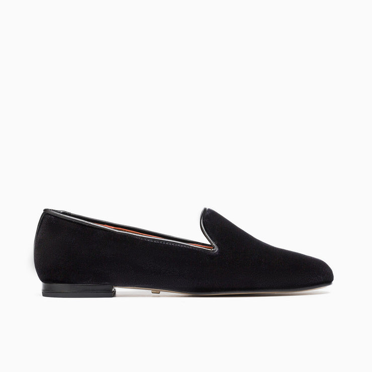 Jon Josef Gatsby Black Velvet Flat in Black Velvet