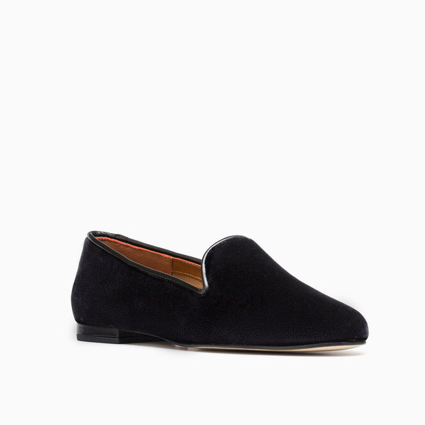 Jon Josef Gatsby Black Velvet Flat in Black Velvet