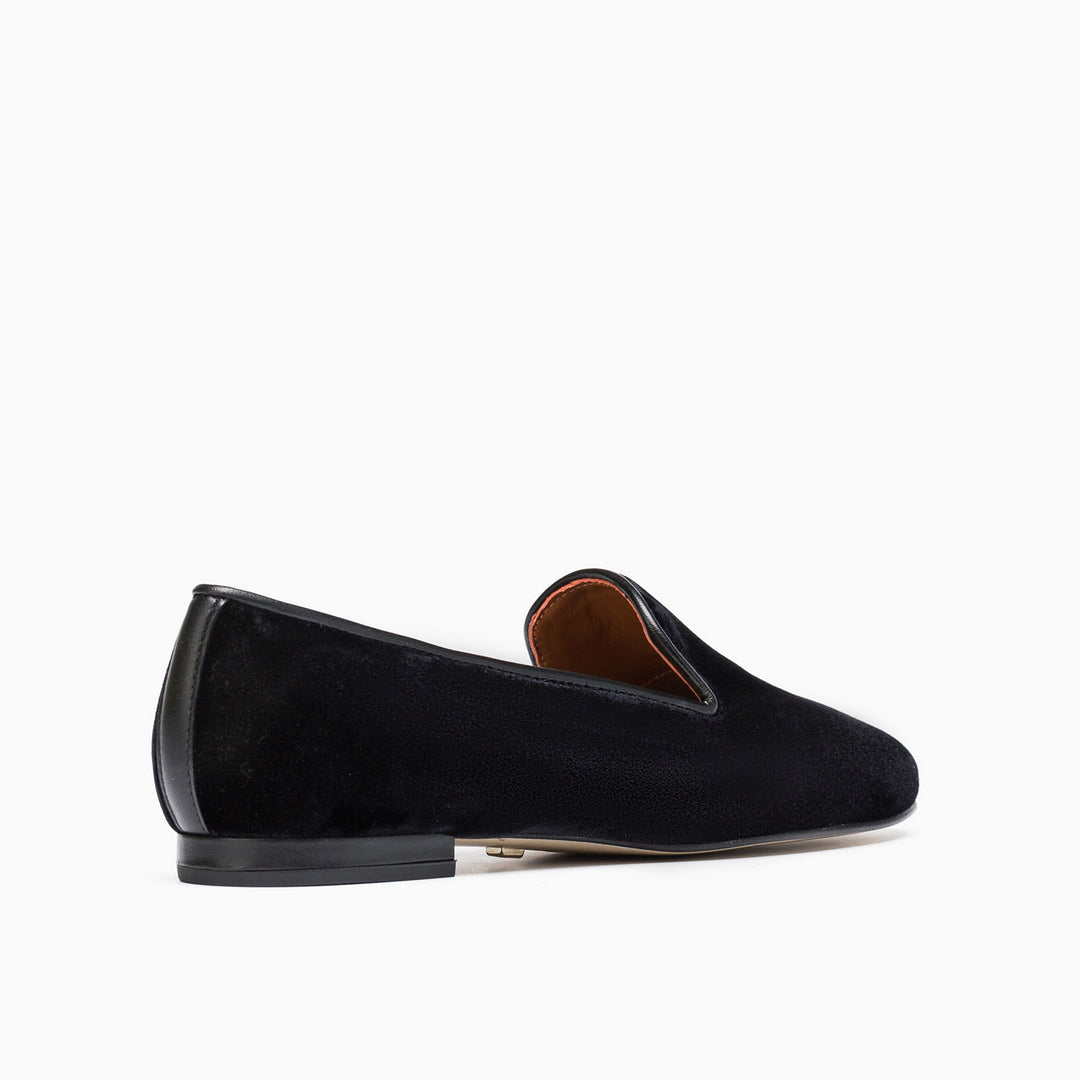 Black velvet flats hot sale