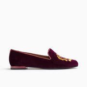 Jon Josef Gatsby Emblem Flat in Burgundy Velvet