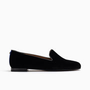 Jon Josef Gatsby Stud Flat in Black Velvet-Blue