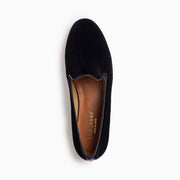 Jon Josef Gatsby Stud Flat in Black Velvet-Blue