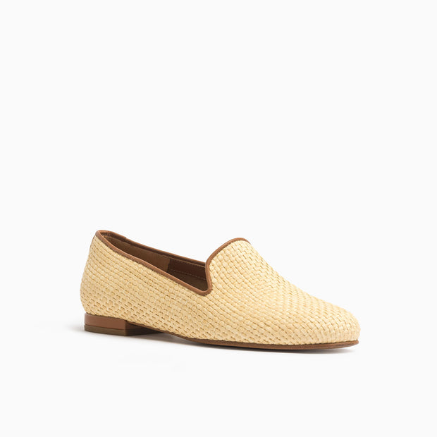 Jon Josef Gatsby Raffia Flat in Natural Raffia