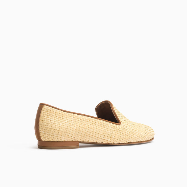 Jon Josef Gatsby Raffia Flat in Natural Raffia