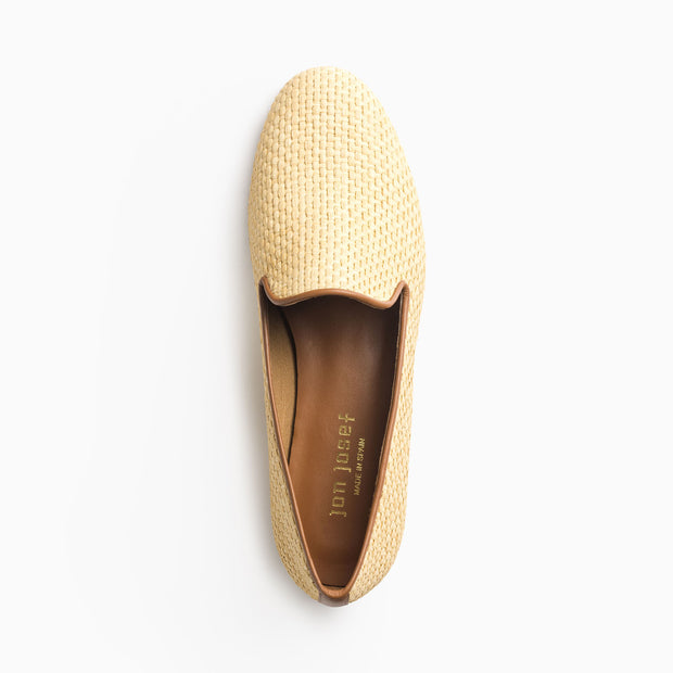 Jon Josef Gatsby Raffia Flat in Natural Raffia