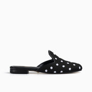 Jon Josef Great Polkadot Mule in Black Linen