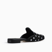 Jon Josef Great Polkadot Mule in Black Linen
